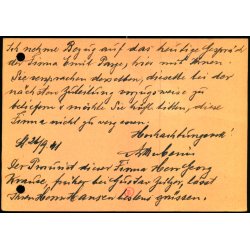 Censurpostkort fra Tyskland  26 - 9 - 41 - Til Svendborg