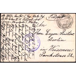  Feldpost - K.D. Feldpostamt  21 -10 -16 - Til Berlin - Billedside : Foto Sedan