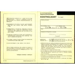 Kontroldkort fot M�nd - 1975