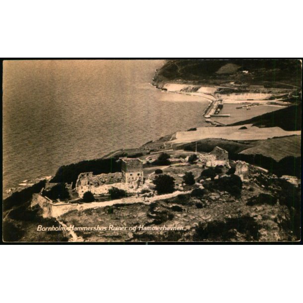Bornholm - Hammershus Ruiner og Hammerhavnen - Luftfoto Colbergs Bogh. 6045 - Ubrugt