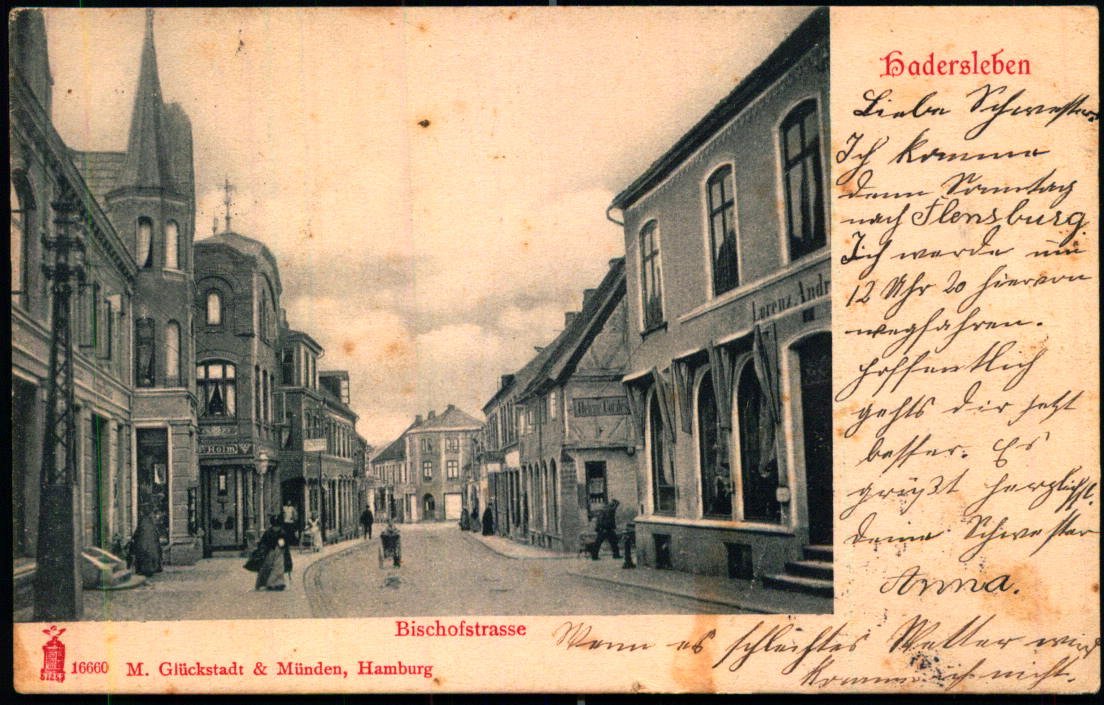 Hadersleben - Bischofstrasse - M. Glückstadt 16660 - Brugt - 6100 ...