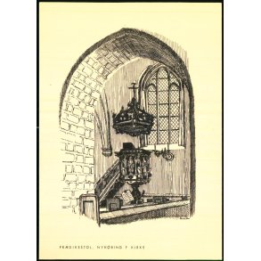 Pr�dikestol - Nyk�bing F. Kirke - Plantryk u/n - Ubrugt