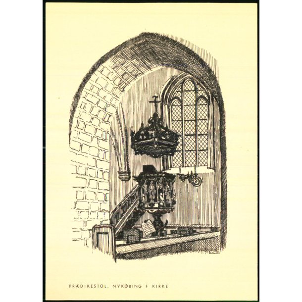 Pr�dikestol - Nyk�bing F. Kirke - Plantryk u/n - Ubrugt