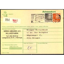 Adressekort fra Vejle 2  -4 og 8 kr. Rigsvben  8 - jan 1981 