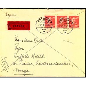 Expres Brev til Norge fra Kolding 3 - 3- 46  