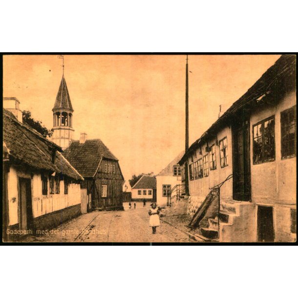 Gadeparti med det gamle Raadhus - Ebeltoft Bogh. E. 2 - Ubrugt