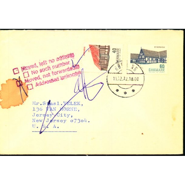 Brev til U.S.A. 11 - 12 - 72  - Retur til Hrning 19 - Jan 1973  - 