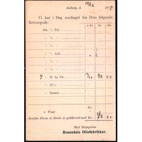 Rosendals Oliefabrikker - Aalborg  - u/n - Brugt