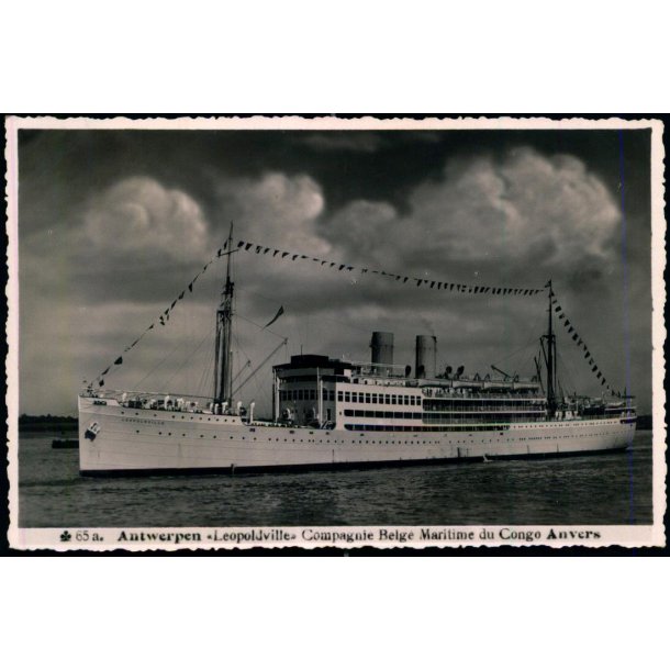 Antwerpen - S:S. "LEOPOLDVILLE" - Compagnie Belge Maritime du Congo -  Fotokort 65a - Ubrugt