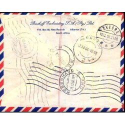 Luftpost Brev fra Syd Afrika - Express -- 12 - 12 - 66 - Masser af stempler bag.