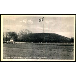 Thyras H�j med Kirken og Gorms H�j i baggrunden - Jelling Bogh. 6 - Ubrugt