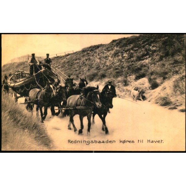 Redningsbaaden k�res til Havet - H. Riegels Bogh. 9965 - Ubrugt