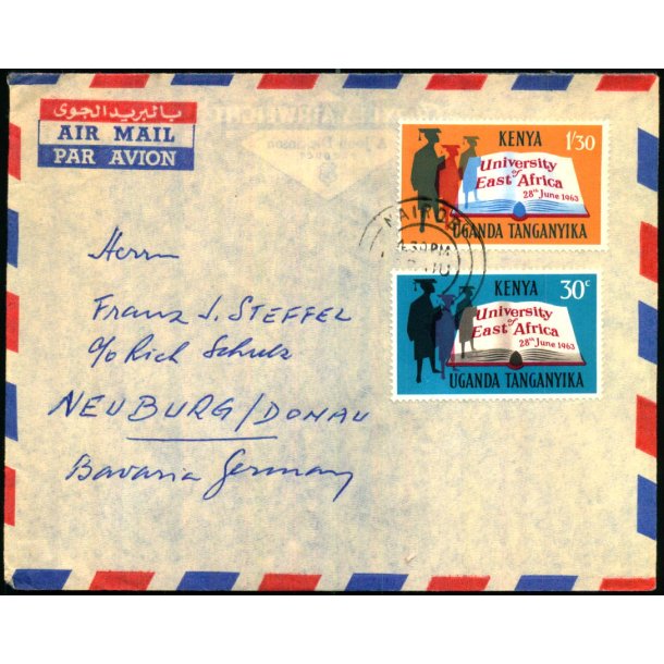 Luftpost Brev fra Kenya til Tyskland - 30 - 7 - 63