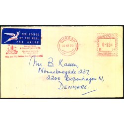 Luftpost Brev fra Syd Afrika til Danmark 28 - 12 - 70