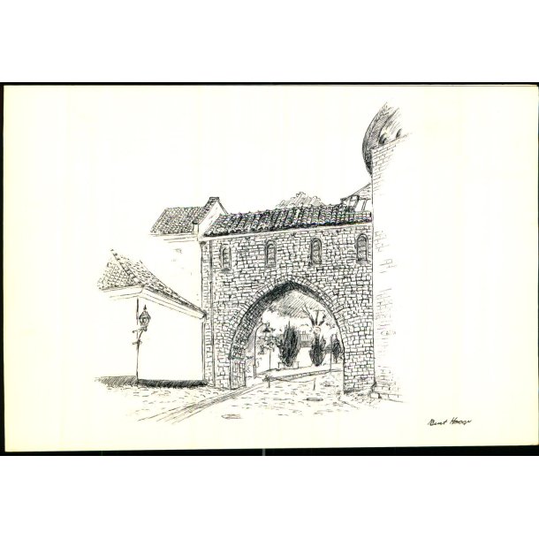 B. Hooge - Dobbeltkort af Hndvrkerhuset - Absalonbuen - Roskilde Domkirke - Ubrugt