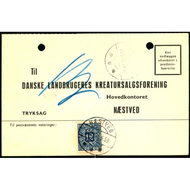 Efterporto - Tryksagskort til Nstved