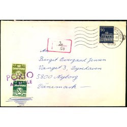 Efterporto - Brev fra Tyskland til Nyborg  - Efterporto 40 re