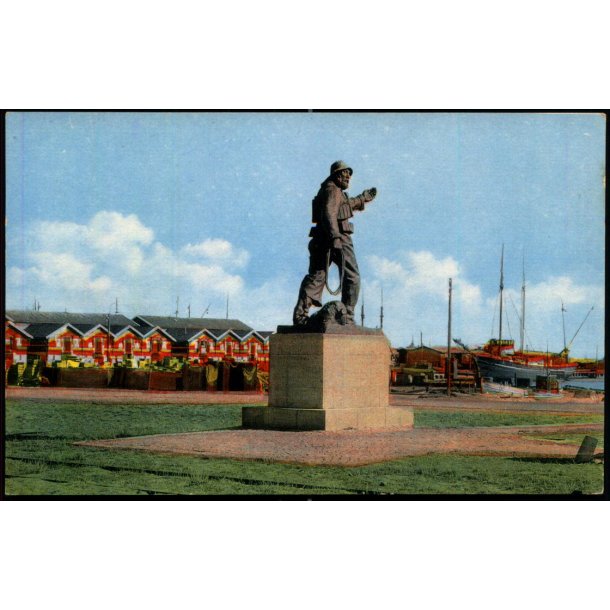 Statue af fisker og redningsmand p� Skagen Havn - K. Witt-M�ller 6704-3 - Ubrugt