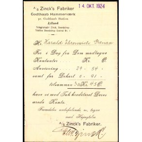 A/S Zincks Fabriker - Godthaab Hammervrk  - u/n - Brugt