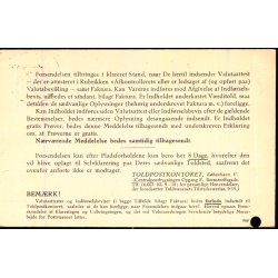 Toldpostkontoret - Kbh.V.  - u/n - Brugt. - Arkivhul !