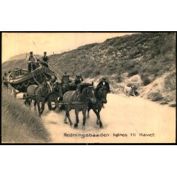 Redningsbaaden k�res til Havet - H. Riegels Bogh. 9965 - Brugt