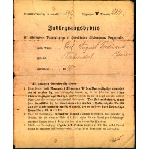 Indtegningsbeviis - Carl August Ferdinand Jensen - 1846