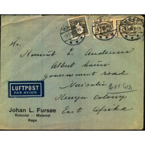 Luftpost Brev fra Danmark til Kenya - 3 - 1 - 36