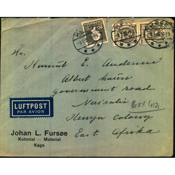 Luftpost Brev fra Danmark til Kenya - 3 - 1 - 36