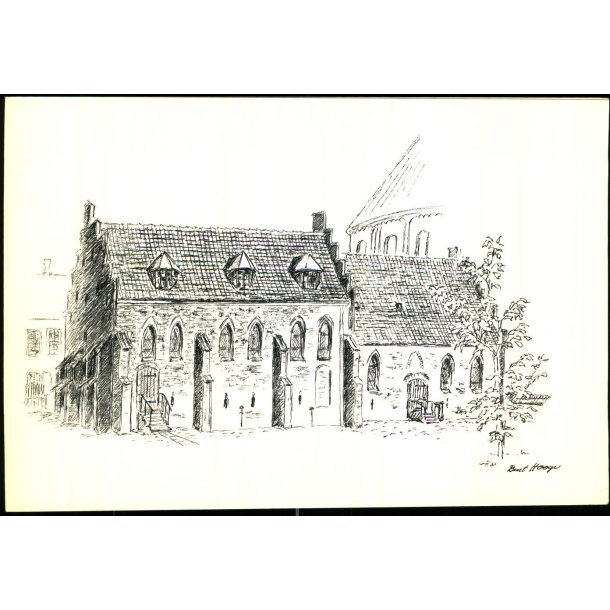 B. Hooge - Dobbeltkort af Hndvrkerhuset - Konventhuset - Roskilde Domkirke - Ubrugt