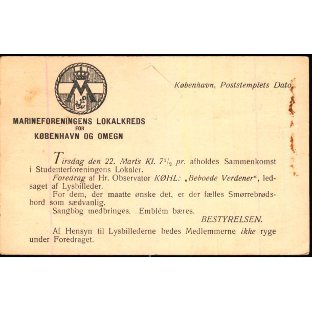 Marineforeningens Lokalkreds for Kbenhavn og Omegn - Kbenhavn K. - u/n - Brugt 