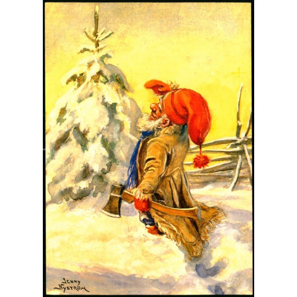 Jenny Nystrm - God Jul - Gott Nytt r - Alex Eliasson - Kopi af orginalt Maleri - u/n - Brugt