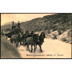 Redningsbaaden k�res til Havet - H. Riegels Bogh. 9965 - Brugt