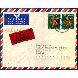 Luftpost Brev fra Syd Afrika - Express -- 8 - 6 - 66 - Stempler bag.