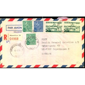 Luftpost - Rekomederet Brev fra Finland til Danmark 16 - 9 - 74