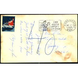 Efterporto - Postkort til Haslev  23 - 12 - 1959 -