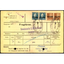  Fragtbrev -  2x1kr Rigsvben - Fra Esbjerg til Fan 27 marts 1962 - Arkivhuller !