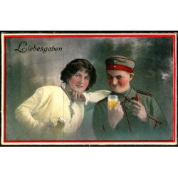 Feldpost Kurta - Ubrugt - Til Osten . - Billedside . Libesgaben