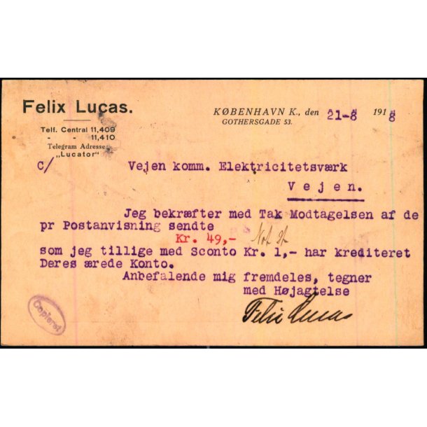 Felix Lucas - Kbh. K. - u/n - Brugt