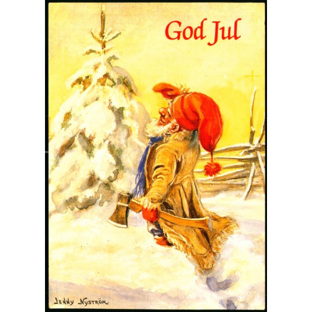 Jenny Nystrm - God Jul - Gott Nytt r - Alex Eliasson - Kopi af orginalt Maleri - u/n - Brugt