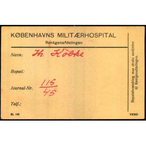 K�benhavns Milit�rhospital - R�tgenafdeling