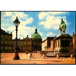 K�benhavn - Amalienborg Slotsplads med Rytterstatuen og Marmorkirken - Stender 149 101 646
