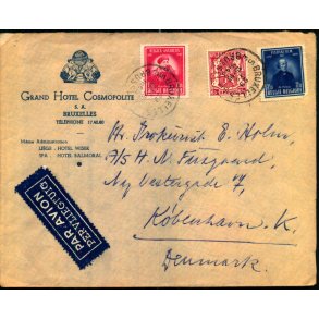 Luftpost Brev fra Belgien til Danmark  - 29 - 5 - 48