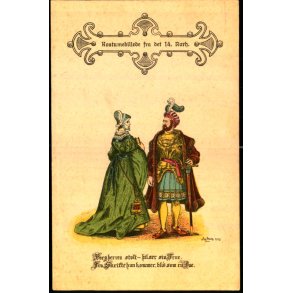 Kostumebillede fra det 14. Aarhundrede - u/n - Ubrugt