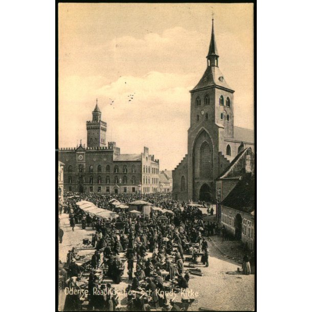 Odense - Raadhuset og St. Knuds Kirke - C. St. 546 - Brugt