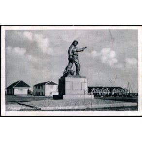 Skagen - Havnepladsen med Fiskerstatuen - Einer Nielsens Bogh. 74343 - Ubrugt