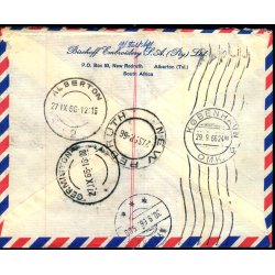 Luftpost Brev fra Syd Afrika - Express -- 27 - 9 - 66 - Stempler bag.