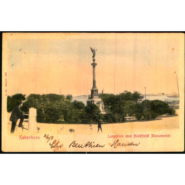 K�benhavn - Langelinie med Huitfeldts Monumentet - C, St. 643 - Brugt
