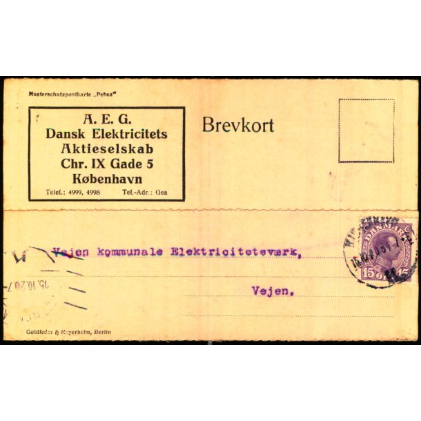 A.E.G. Dansk Elektricitets Aktieselskab - Kbh. K. - u/n - Brugt