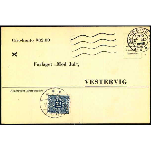 Efterporto - Tryksagskort til Vestervig 