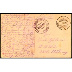 Feldpost - Feldpost   11 -8  -17 - Til  Nr. 3. Ltt. - 12. Comp. - Billedside : Nur Du allein !